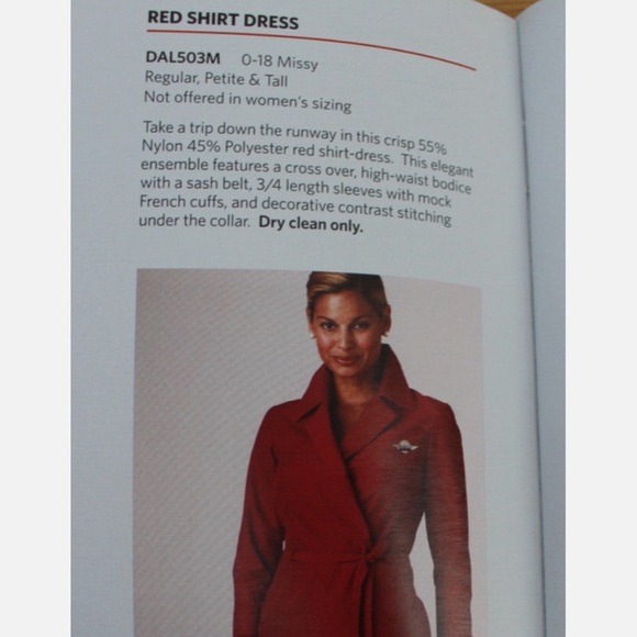 Delta Flight Attendant Uniform Red Wrap Dress by Richard Tyler Size 6 NWT - Picture 8 of 8